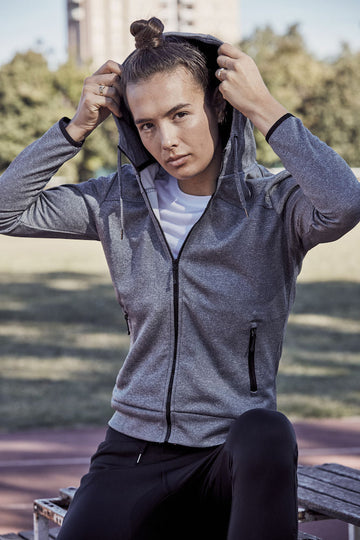 Clique Ottawa Ladies Hoodie. Melange Effect, Hidden Earphone Loops, 4 Colours XS-3XL - Hoodie - Logo Free Clothing