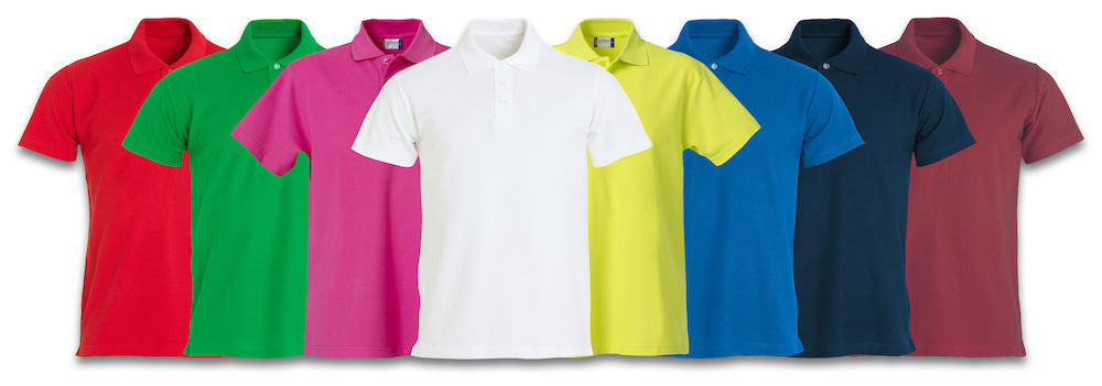 Clique Basic Polo. Mens Cotton Polo shirt. 13 Colours. S-4XL - Polo Shirt - Logo Free Clothing