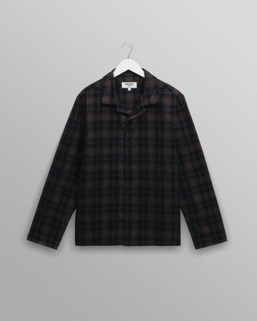 Corey - Navy And Multicolour Check Corduroy Shirt