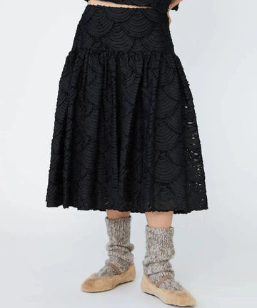 Textured Black Skirt