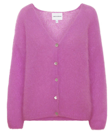 Pearly Purple Mohair Cardigan