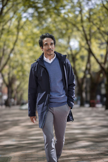 Cutter & Buck Wedderburn Longer Men's Jacket | Waterproof | Hooded | Navy or Black | S-4XL
