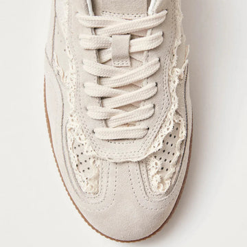 Crochet Cream Leather Sneakers