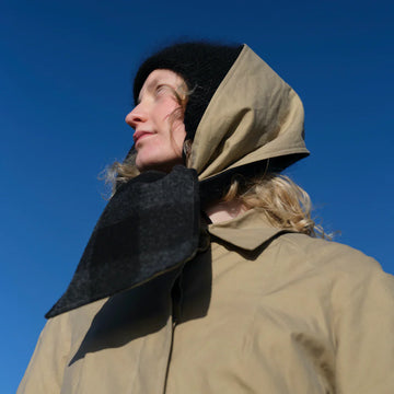 Check Wool Ribbon Scarf