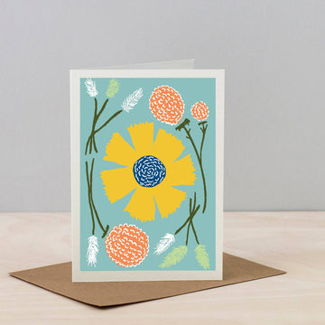 Blue All Occasions Dried Flower Card