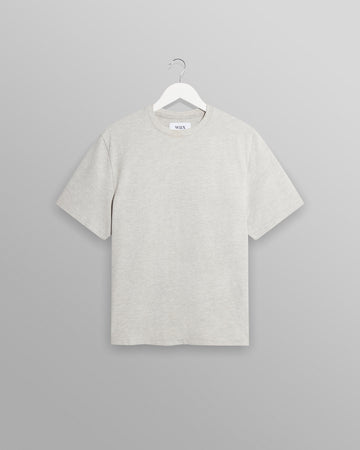 wax london men's Dean - Grey Marl Textured Organic Cotton T-Shirt