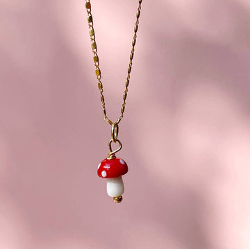 Glass Mushroom Necklace