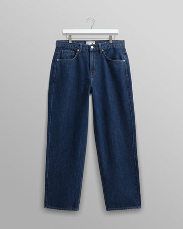 wax london men's Felix - Vintage 90s Blue Wash Loose Fit Denim Jeans
