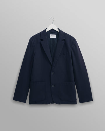 wax london men's Fintry - Navy Seersucker Blazer