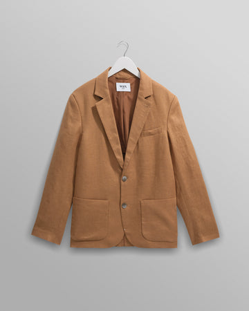 wax london men's Fintry - Tan Linen Blazer