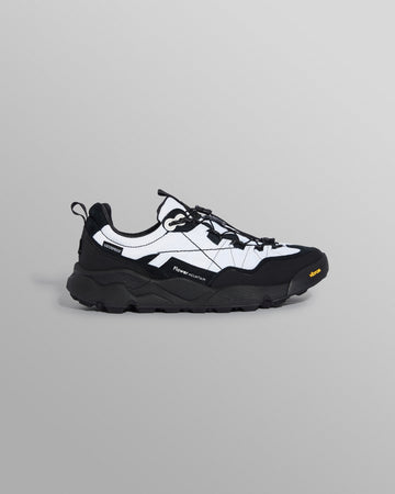 wax london men's Flower Mountain IWANO 2 - Black And White Waterproof Suede And Nylon Trainers
