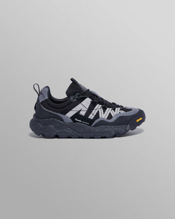 wax london men's Flower Mountain - Black Waterproof Suede And Technical Fabric Trainers