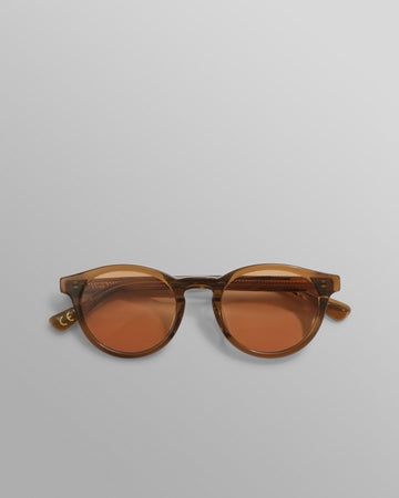 wax london men's Fulham - Treacle Brown Acetate Round Sunglasses
