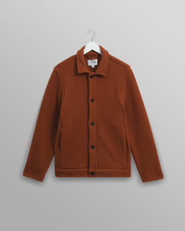 wax london men's Iggy - Rust Knitted Wool Jacket