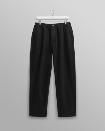 wax london men's Kurt - Black Organic Cotton Trousers