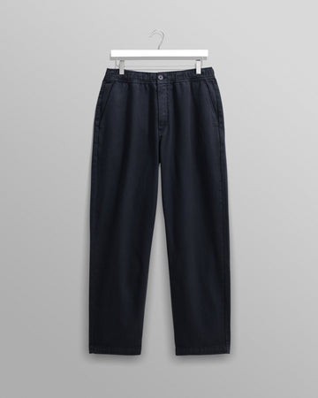 wax london men's Kurt - Navy Organic Cotton Trousers