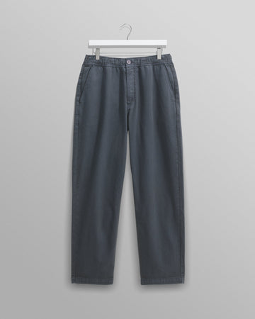 wax london men's Kurt - Petrol Blue Organic Cotton Trousers