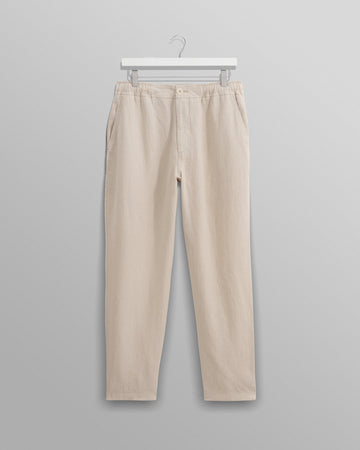 wax london men's Kurt - Washed Beige Linen Trousers