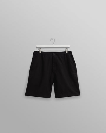 wax london men's Kurt - Washed Black Linen Shorts
