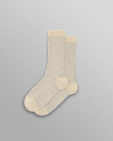 wax london men's Land - Beige Slub Cotton Socks