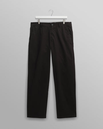 wax london men's Marwood Trousers Black Cotton Twill