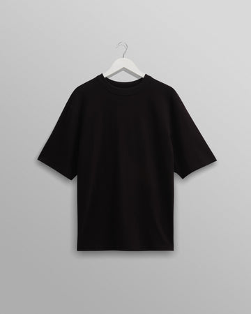 wax london men's Milton - Black Organic Compact Cotton T-Shirt