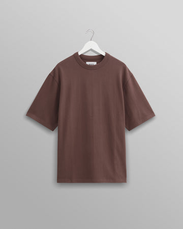 wax london men's Milton - Brown Emerised Organic Cotton T-Shirt