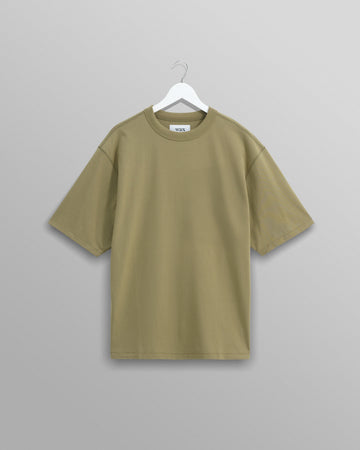 wax london men's Milton - Khaki Green Organic Compact Cotton T-Shirt