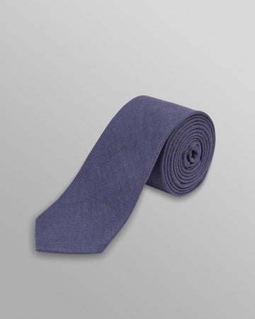 wax london men's Pavillion - Mid-Blue Linen Tie