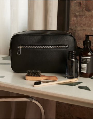 Quadra | Tailored Luxe PU Wash Bag | Logo Free Clothing