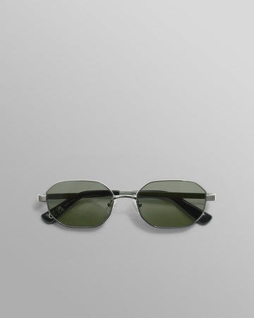 wax london men's Savona - Silver Metal Rectangular Sunglasses