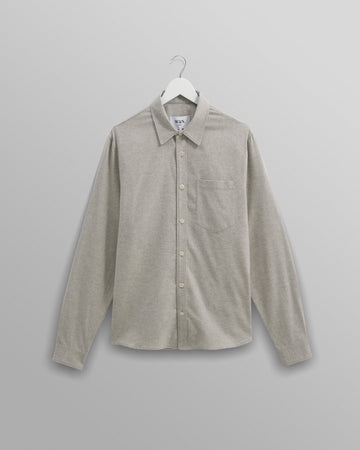 wax london men's Shelly - Natural Plain Flannel Shirt