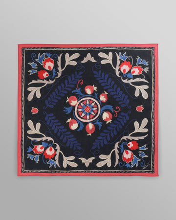 wax london men's Sloane - Multicolour Floral Tile Neck Scarf