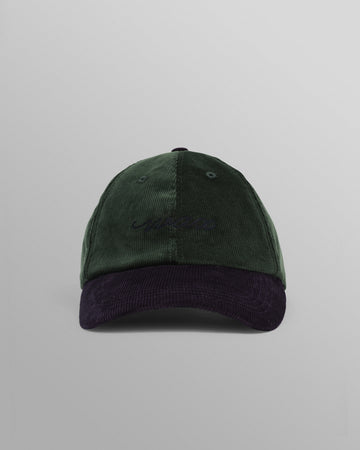 wax london men's Spencer - Green And Navy Corduroy Sports Cap