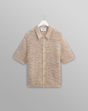 wax london men's Tellaro - Multicolour Twist Knitted Cotton Polo Shirt
