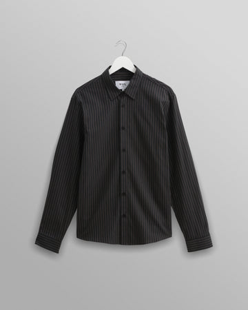 wax london men's Trin - Green Striped Cotton Shirt