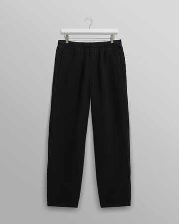 wax london men's Tyne - Black Floral Diamond Cotton Trousers