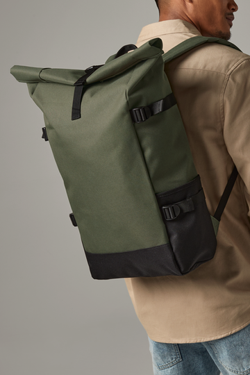 BagBase Block Roll Top Backpack | 22 Litre Rucksack | Laptop Storage to 17" | 4 Colours | One Size