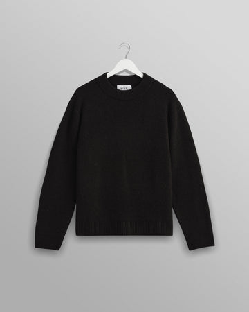 wax london men's Wilde - Black Boucle Jumper
