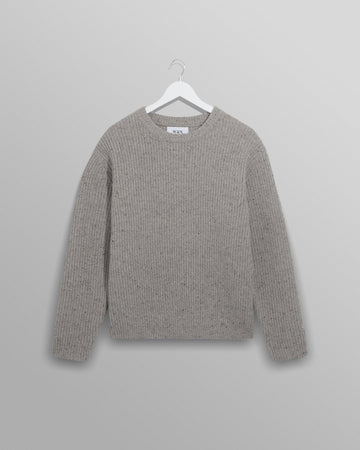 wax london men's Wilde - Grey Fleck Wool Jumper