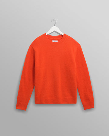 wax london men's Wilde - Orange Fluffy Wool Crewneck