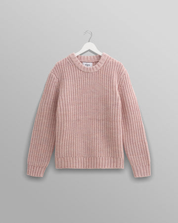 wax london men's Wilde - Pink Heavyweight Knit Jumper