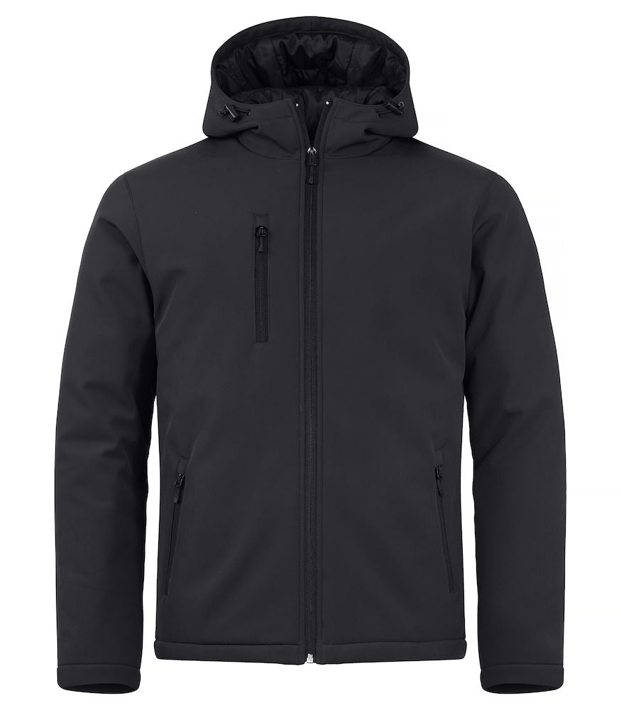 Clique Mens Padded Hooded Softshell Jacket. Waterproof 5000mm. 6 Colours XS-4XL - Summer Jacket - Logo Free Clothing
