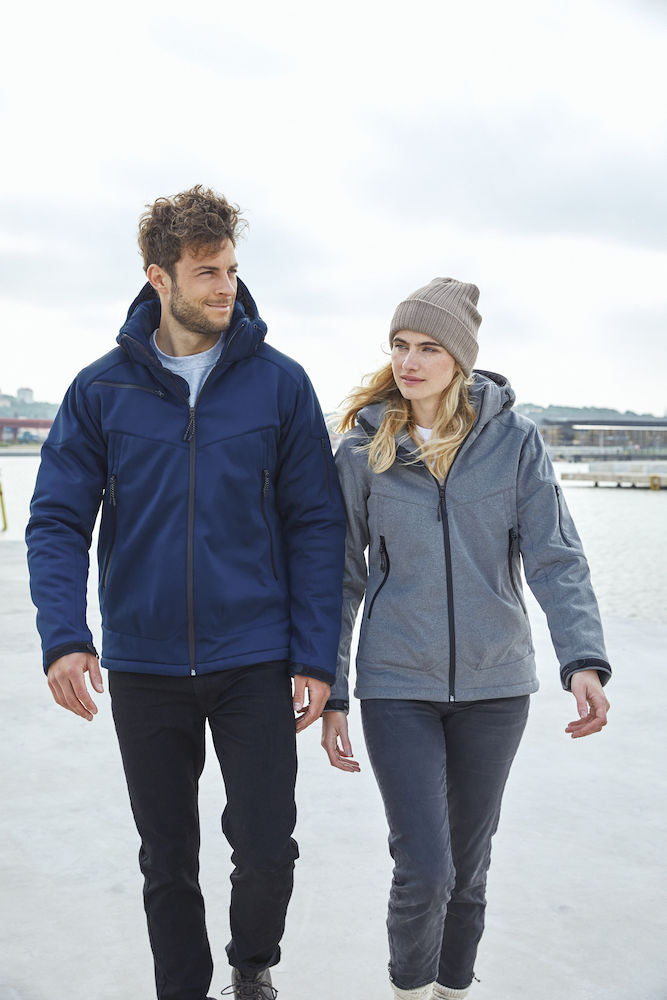 Clique Grayland Mens Padded Softshell Jacket. Removable Hood. Waterproof 10 000mm. XS-4XL - Winter Jacket - Logo Free Clothing