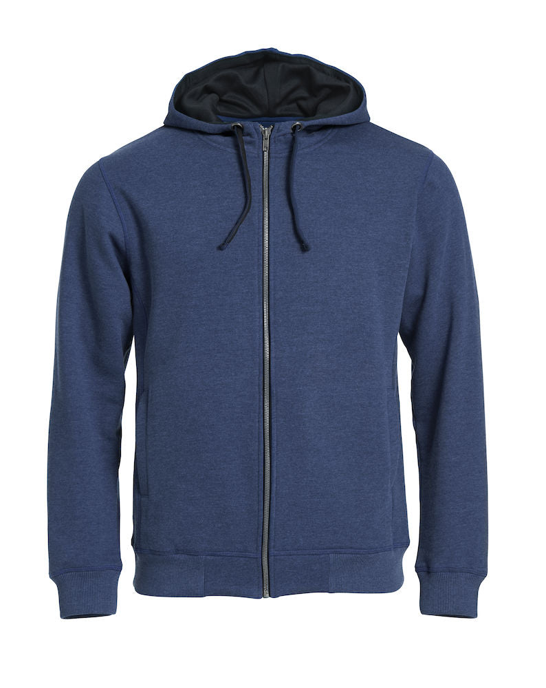 Clique Classic Hoodie Full Zip. Mens Contrast Colour Heavyweight Hoodie. 6 Colours XS-5XL - Hoodie - Logo Free Clothing