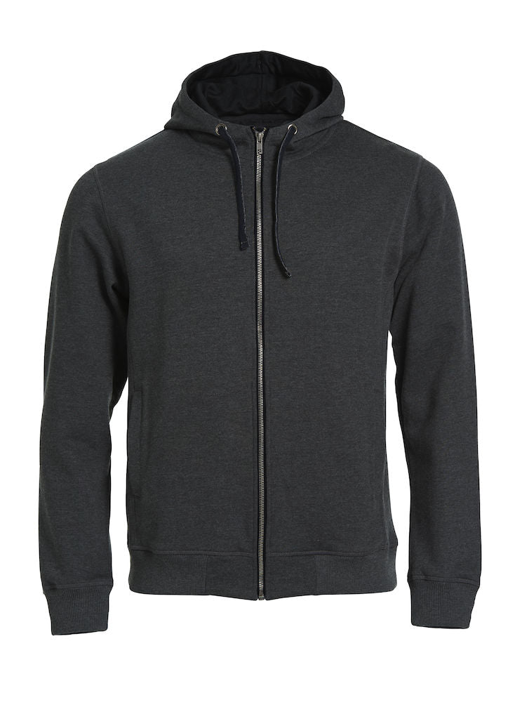 Clique Classic Hoodie Full Zip. Mens Contrast Colour Heavyweight Hoodie. 6 Colours XS-5XL - Hoodie - Logo Free Clothing