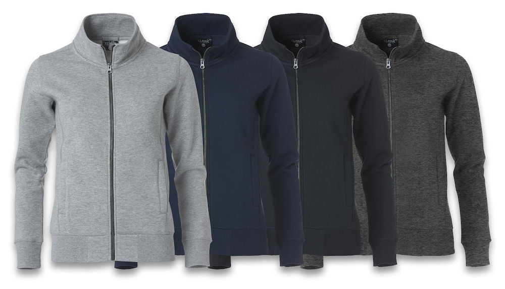 Clique Classic Cardigan Ladies. Heavyweight Zipped Sweatshirt. 5 Colours. XS-2XL - Sweatshirt - Logo Free Clothing