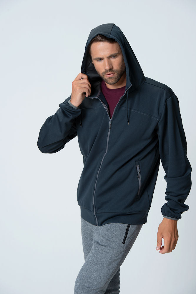 Clique Ottawa Mens Hoodie. Melange Effect, Hidden Earphone Loops, 4 Colours XS-3XL - Hoodie - Logo Free Clothing