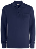 Clique Long Sleeve Pocket Polo Shirt. Relaxed Unisex Fit. 6 Colours XS-4XL - Polo Shirt - Logo Free Clothing