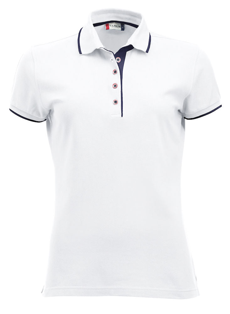 Clique Seattle Ladies Polo Shirt. Pure Cotton 2 tone, Mid weight. 3 Colours S-XL - Polo Shirt - Logo Free Clothing